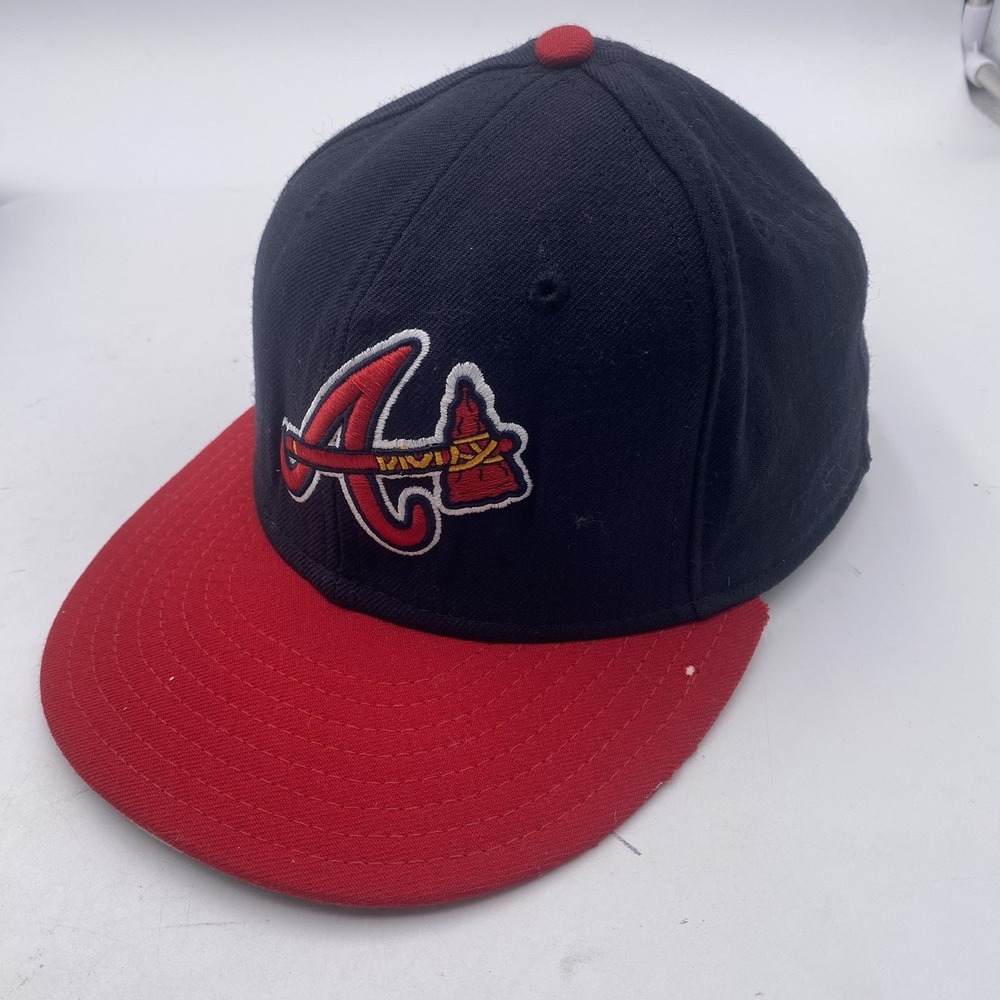 Atlanta Braves Hat Throwback New Era 59fifty Hat Fitted Size 7 1/2 Cleaned